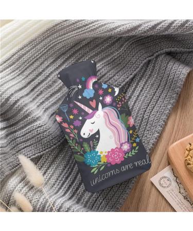 Floral Unicorn Hot Water Bottle - Rubber Pain Relief & Cramps Therapy Bag - Buy Online on GoSupps.com