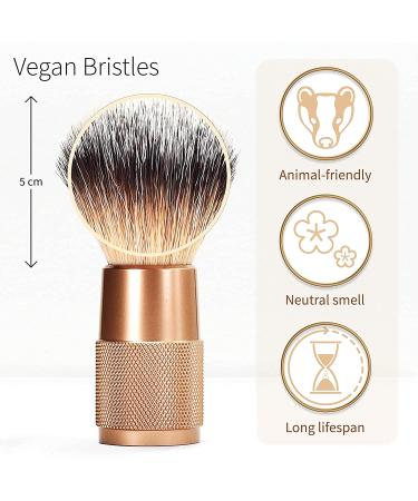 Bambaw Synthetic Shaving Brush Rose Gold - Vegan Brush for Razor Bumps, Ingrown Hair & Razor Burn Treatment - Buy Online on GoSupps.com