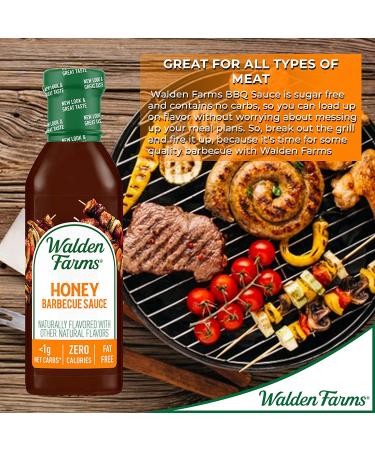 Walden Farms Honey Barbecue Sauce 12 oz - Zero Calorie, Guilt-Free BBQ Flavor - Buy Online on GoSupps.com