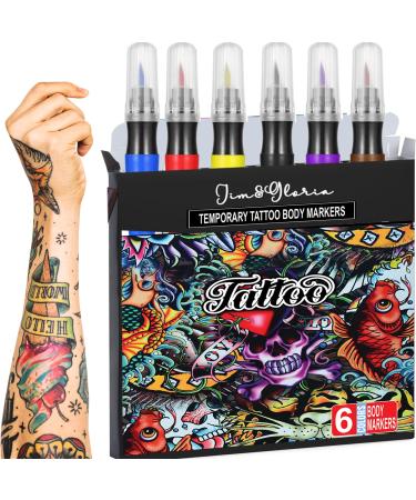 Jim&Gloria Body Tattoo Markers 6 Colors Fake Tattoos Temporary Tattoo Kit  Teen Girls Trendy Stuff  Kawaii Gifts for Birthday  Halloween  The Day Of The Dead  Thanksgiving and Christmas