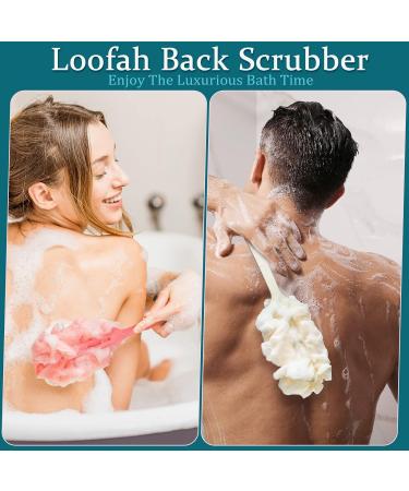 18 Pack Long Handled Loofah Body Scrubber for Shower - Men, Women, Elderly - Nylon Mesh Bath Sponge - Multicolor - Buy Online on GoSupps.com