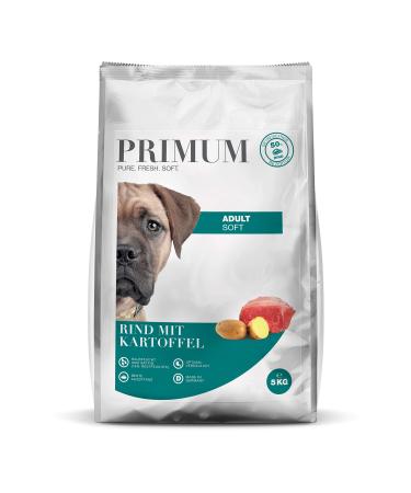 Primum - soft beef with potato - 5 kg - semi -damp dog food - grain -free dry food - high meat content - optimally digestible beef 5 kg (1 Pack)