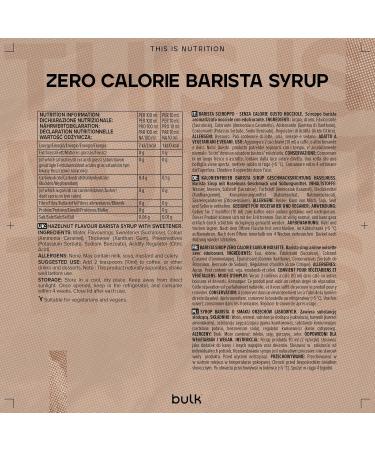 Bulk Zero Calorie Hazelnut Barista Syrup - Sugar Free & Calorie Free - 1L | Perfect for Coffee & Drinks - Buy Online on GoSupps.com