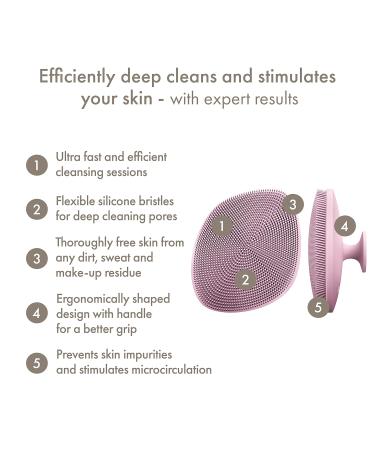 Geske SmartAppGuided Facial Brush 4 in 1 | Professional Silicone Facial Cleaning Device | Soft Handle & Pink Skin Cleaning Tool for Radiant Skin - Buy Online on GoSupps.com