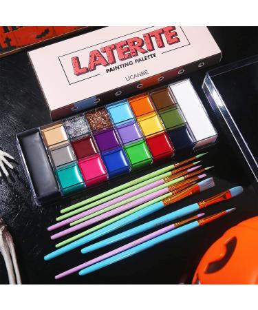 Ucanbe Body Colors - 20 Waterproof Shades with Brushes | Safe Face & Body Paint for Halloween Parties Theater & Baby Belly Painting - Buy Online on GoSupps.com