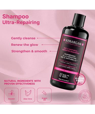 Kerargan Ultra Repairing Keratin Shampoo & Conditioner Duo - Strengthen & Smooth Damaged Hair - Sulfate-Free Non-GMO Silicone-Free - 2x16.9 Fl oz - Buy Online on GoSupps.com