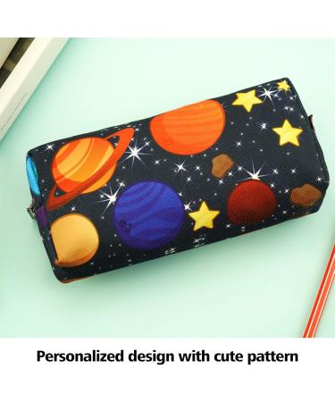 LParkin Canvas Pencil Case - Space Theme (Blue) | Stylish & Durable | International Shipping Available - Buy Online on GoSupps.com