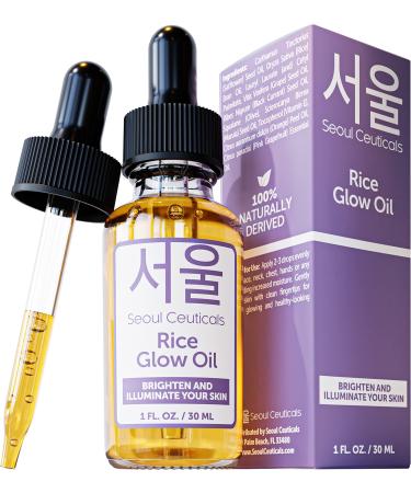 SeoulCeuticals Rice Bran Oil For Skin - Korean Skin Care Facial Glow Oil With Squalene And Vitamin E - Cruelty Free K Beauty Skincare For Dewy Glass Skin 1oz - Buy Online on GoSupps.com