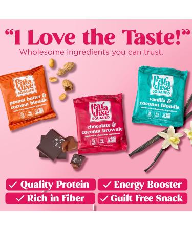 Buy PARADISE SQUARED Protein Bars Variety Pack - Gluten Free Vegan Brownies & Blondies | 6 Pack Chocolate Vanilla Peanut Butter - Healthy Snacks - Buy Online on GoSupps.com