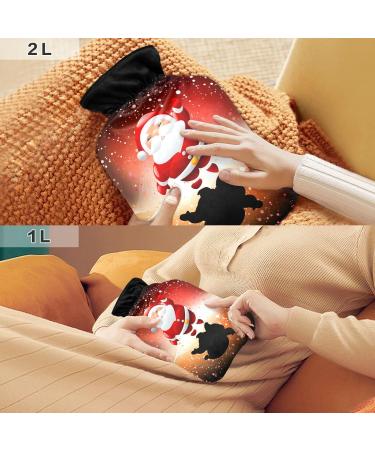 Soft Santa Claus Hot Water Bottle with Cover - Warm 2L for Winter Comfort | Ideal for Bed Hand Neck & Shoulders - Buy Online on GoSupps.com