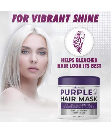 Purple Hair Mask for Blonde Hair - Eliminate Yellow/Copper Tones - Color-Safe Treatment with Keratin & Argan Oil - Buy Online on GoSupps.com