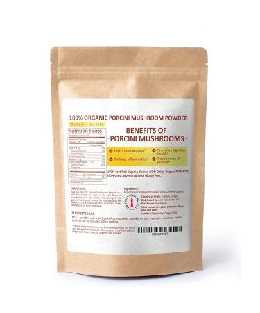 Organic Dried Porcini Mushroom Powder - 2.5 oz | USDA Certified, Kosher, Vegan, Vegetarian | Non-GMO & Gluten Free - Buy Online on GoSupps.com
