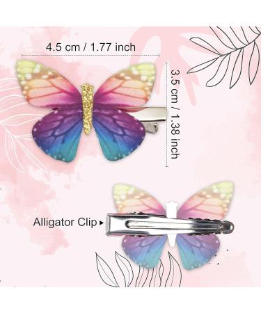 Mesmeriser Realistic Butterfly Clips Pack of 10 5 Assorted Matte Coloured Hair Clips for Girls Cute Duckbill Slides in Box Packaging for Easy Storage - Buy Online on GoSupps.com