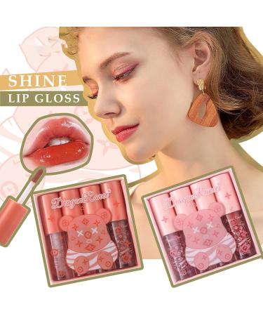 Shiny Lip Gloss & Lip Oil Set - 4 PCS Juicy Hydrating Gloss for Dry Lips | Non-Sticky Gift Kit for Women - Buy Online on GoSupps.com