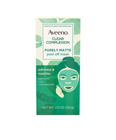 Aveeno Clear Complexion Pure Matte Peel Off Face Mask - 2.0 oz | Alpha Hydroxy Acids, Soy & Pomegranate for Clearer Skin | Non-Comedogenic, Paraben & Phthalate-Free - Buy Online on GoSupps.com