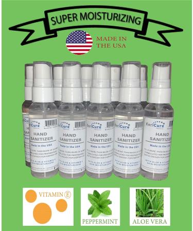 KeriCure Super Moisturizing Hand Sanitizer Spray 1oz Travel Size Pack of 6 - Peppermint Essential Oil, Aloe & Vitamin E - Natural Ingredients - Made in USA by Woman Owned Small Biz - Buy Online on GoSupps.com