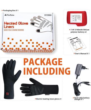 ThxToms Heated Gloves Liners - Ultra-Thin Hand Warmers for Men and Women - Touchscreen Winter Gloves for Hiking, Skiing, Riding, and Cycling - Medium Black - Buy Online on GoSupps.com