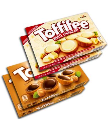 topDeal Toffifee Set of 4 packs of 2 x 125 g white + 2 x 125 g caramel Toffifee
