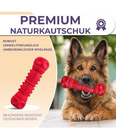 Samnis Indestructible Red Kielzeug Dog Toy - Premium Natural Rubber Squeaky & Robust for Medium & Large Dogs - Buy Now! - Buy Online on GoSupps.com