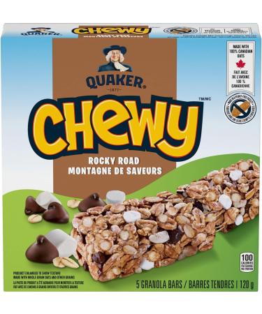 Quaker Chewy Granola Bars - Rocky Road Multi-Pack 5 Bars 120g (Pack of 12) - Buy Online on GoSupps.com