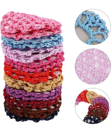 Lurrose 20pcs Colorful Crochet Snood Hair Net Set for Women - Bun Cover Hair Accessories for Ballet, Dance, Skating - Buy Online on GoSupps.com