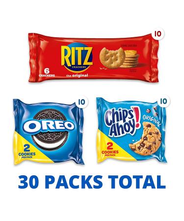 Nabisco Cookies & Cracker Variety Pack - OREO, RITZ, CHIPS AHOY! - 30 Snack Packs - Buy Online on GoSupps.com