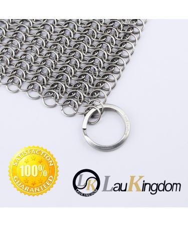 LauKingdom Stainless Steel Cast Iron Cleaner 316L - 8x6 inch Square Scrubber for Pan, Anti-Rust & Hygienic - Buy Online on GoSupps.com