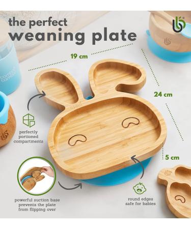 Bamboo Bunny Baby and Toddler Suction Plate | Secure Suction for Feeding and Weaning | Ideal for Babies from 6 Months (Bunny Green) - Buy Online on GoSupps.com