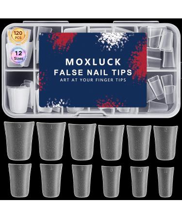 Short Duck Nail Tips Full Cover - 120Pcs Curved Acrylic Nails for DIY Nail Art | French Fake Nail Tips in 12 Sizes - Buy Online on GoSupps.com