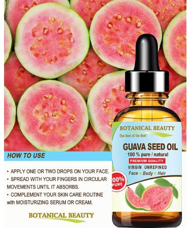 Buy 100% Pure Guava Seed Oil - Unrefined Cold Pressed for Face Skin Hair & Nails | Anti-Aging Vitamin C - 0.5 Fl. Oz. (15 ml - Buy Online on GoSupps.com
