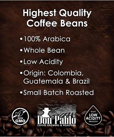 Don Pablo Gourmet Coffee - Signature Blend Medium Dark Roast - Whole Bean 2lb Bag - Buy Online on GoSupps.com