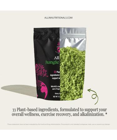 All In Nutritionals Jungle Greens-30 Servings Per Pouch! A Truly one of a Kind Pure Potent and Clean Green superfood Formula- 1 Scoop Serving. - Buy Online on GoSupps.com