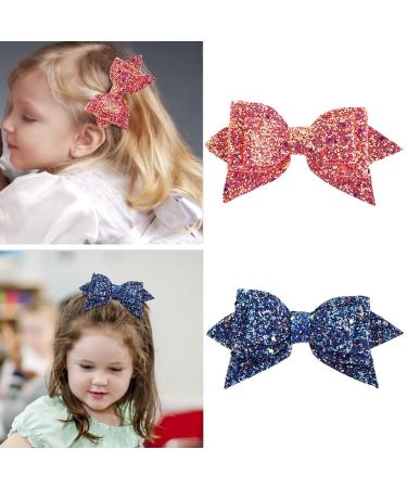 Shop Peohud 18-Piece Large Glitter Hair Loops | Boutique 13cm Sequin Hair Clips & Alligator Accessories for Girls & Women - Multiple Colors - Buy Online on GoSupps.com