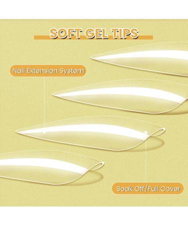 500pcs Clear Stiletto Nail Tips - Professional Full Cover Acrylic Fake Nails for Salon and Home DIY - 10 Sizes Soft Gel Extension Tips with Box - Buy Online on GoSupps.com