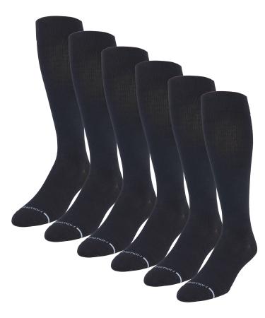 6 Pairs Pack Men's Dr Motion Graduated Compression Therapeutic Socks 8-15 mmHg 10-13 (6 Black)