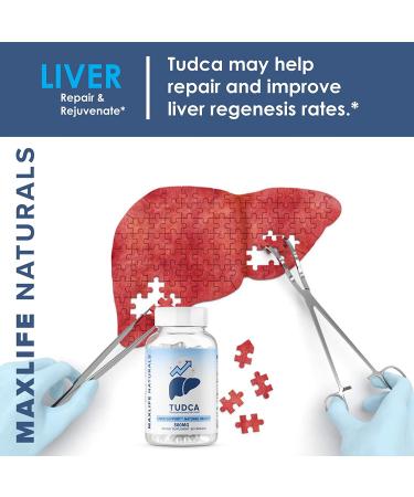Tudca Liver Support Supplement - 500mg, 60 Servings - Aid Liver Detox Cleanse & Rescue - Bile Salt for Liver Cleanse - Tauroursodeoxycholic Acid - Buy Online on GoSupps.com