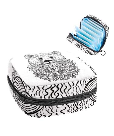 Women's bonds storage pockets Stillpad holder bear animal portable period kit pocket feminine product bag for women girls color2