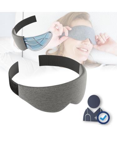 Technogel Travel Eye Mask - Cooling Core Soft Jersey Fabric Lightweight Gel Pad for Beauty Sleep Blocks Light Skin-Friendly and Hair-Friendly Design