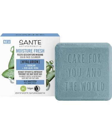 Sante Naturkosmetik SANTE Naturkosmetik Moisture Fresh Clarifying Solid Facial Soap with Organic Aloe Vera Hyaluron and Squalane for Gentle and Deep Pore Cleansing 60 g