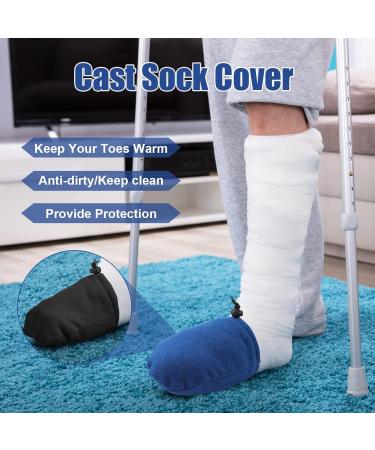 4 Pack Nonslip Cast Toe Covers and Socks - Toe Cover Protector for Ankle, Leg, and Foot Cast - Keep Warm (Dark Blue Black) - Buy Online on GoSupps.com