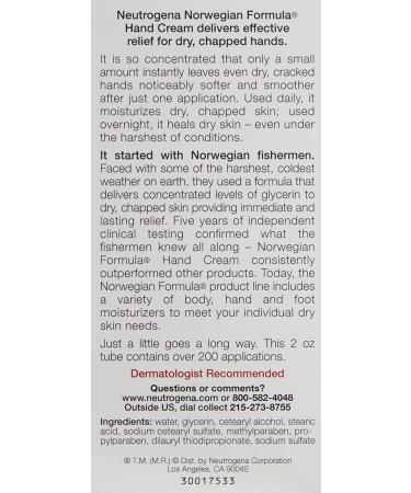 Neutrogena Norwegian Formula Hand Cream with Glycerin 2 oz (Pack of 2) - Buy Online on GoSupps.com