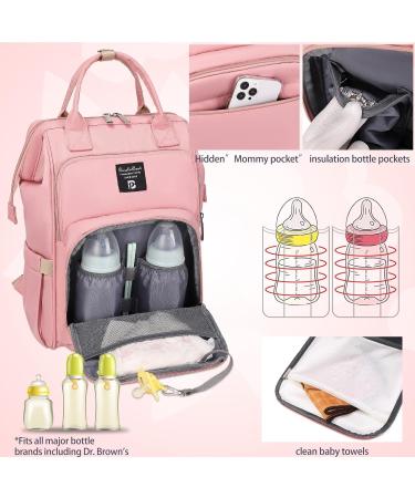 Pomelo Best Baby Diaper Backpack - Macaron Pink Waterproof Changing Pad Large Capacity Travel Bag for On-the-Go Parents - Buy Online on GoSupps.com