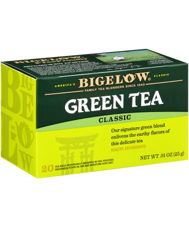 Bigelow Classic Green Tea, Caffeinated,120 Total Tea Bags, 20 Count (Pack of 6) Green Tea 20 Count (Pack of 6)