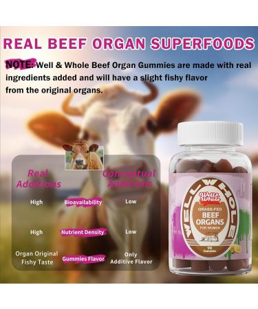 Well&Whole Grass Fed Beef Liver Gummies and Beef Organ Gummies for Women - Buy Online on GoSupps.com