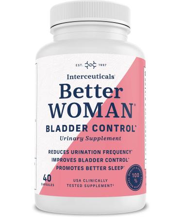 BetterWOMAN Bladder Control Supplement for Women- Helps to Reduce Bathroom Trips - Sleep Better at Night Reduce Urgency and Occasional Leakage* - interceuticals (1 Bottle)