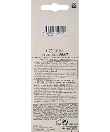 L'Or al Paris Infaillible Metal Paint Eyeshadow 404 M tal Gold - Long-lasting Metallic Color | International Shipping Available - Buy Online on GoSupps.com