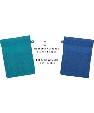 Buy Betz 10-Piece Terry Cloth Wash Gloves Set - 100% Cotton Blue-Petrol 16x21 cm - Perfect for Gentle Cleansing | International Shipping Available - Buy Online on GoSupps.com