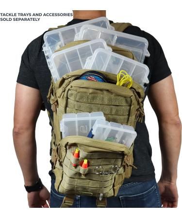 OSAGE RIVER Fishing Tackle Backpack with Rod Holder | Large Bag for Tackle Trays | Bass Fishing, Camping, Traveling | Khaki - Buy Online on GoSupps.com