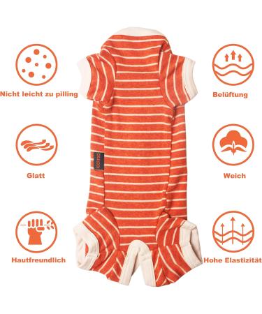 Shop XL Orange & White Striped Dog Shirts - Soft Breathable T-Shirts for Small to Large Dogs | Kickred - Buy Online on GoSupps.com
