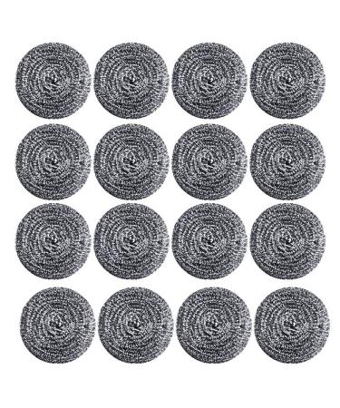 uaelua 16 PCS Stainless Steel Sponges Scrubbers Utensil Scrubber Scouring Pads Ball for Removing Rust Dirty Cookware Cleaner